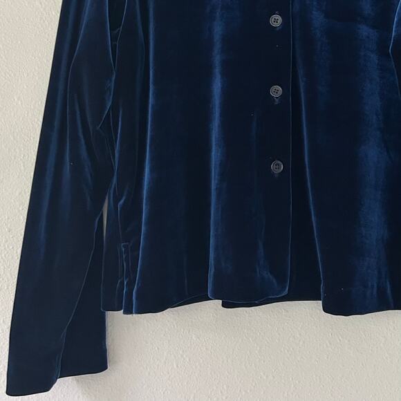 Vintage Bridgetown velvet button up shirt mandarin collar     Classic holiday M - Picture 5 of 12